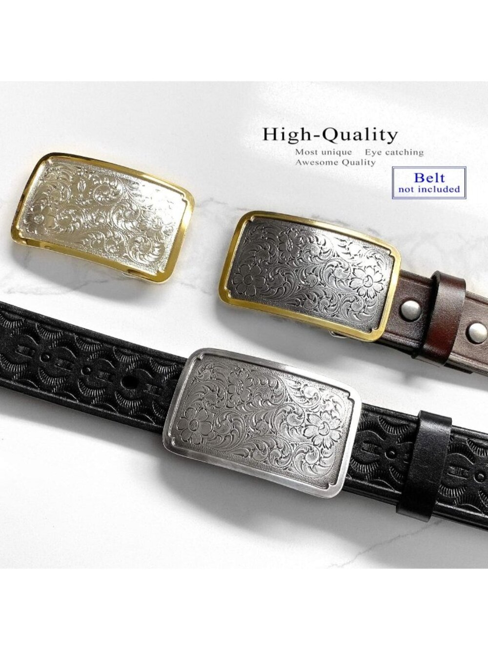 Unisex Bright Silver Gold Dog Bird Star Replacement Belt Buckle Multi-Style - Picture 6 of 6